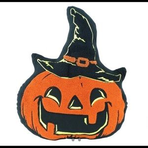 Jack O' Lantern Witch Decorative Pillow